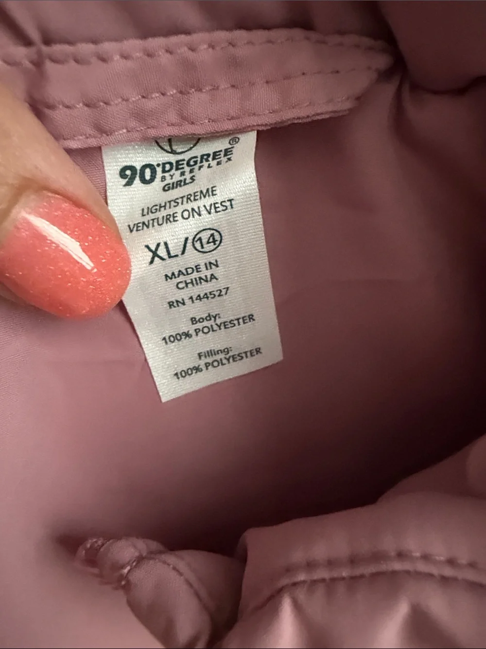 Nordstrom Girls' Dusty Pink Puffer Vest
